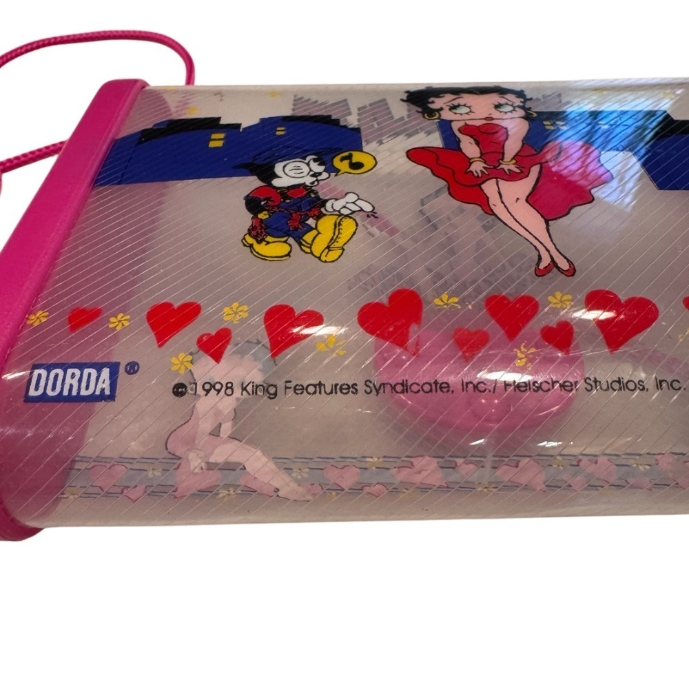 Betty Boop Mini Tote Bag Hot Pink PVC 1998 - Picture 6 of 8